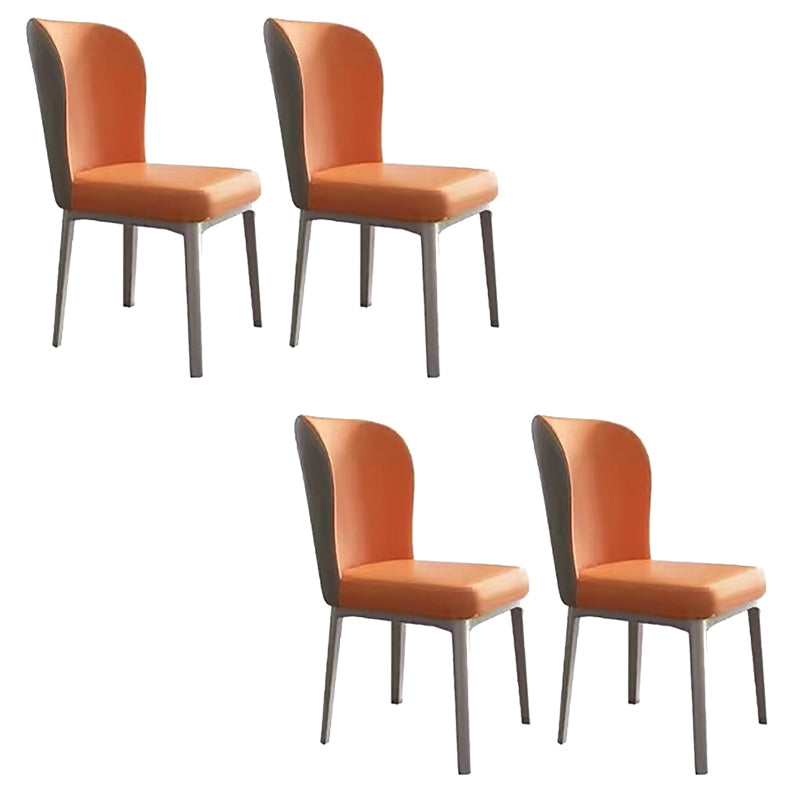 Keuken huis gestoffeerde eetkamerstoel lederen wingback armloze stoel
