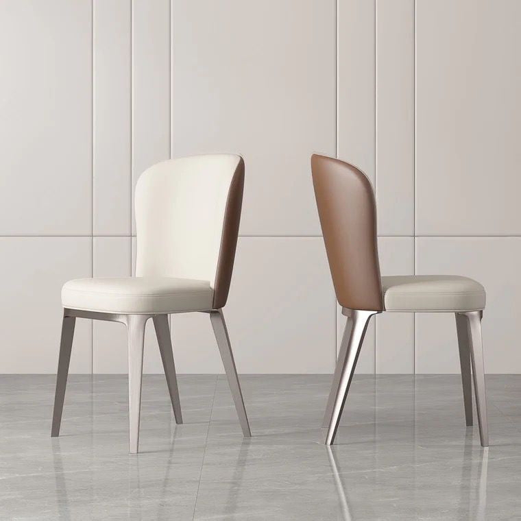 Keuken huis gestoffeerde eetkamerstoel lederen wingback armloze stoel