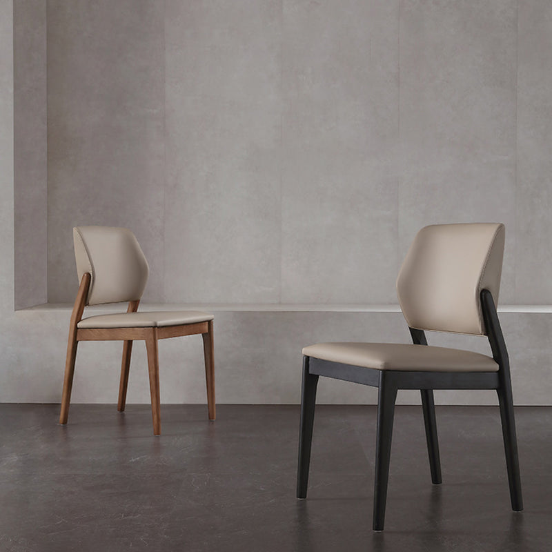 Solid Wood Contemporary Dining Chair Open Back Indoor Side Chair