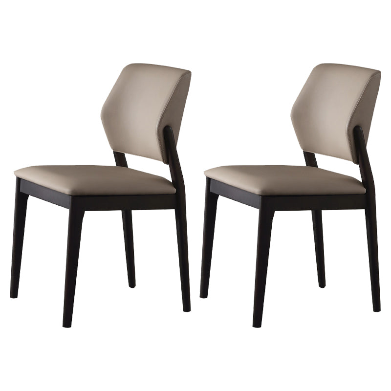 Solid Wood Contemporary Dining Chair Open Back Indoor Side Chair