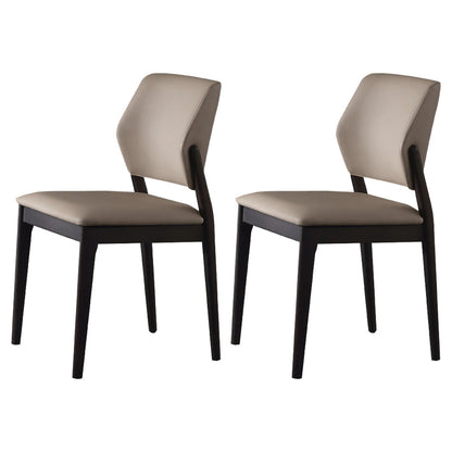Solid Wood Contemporary Dining Chair Open Back Indoor Side Chair