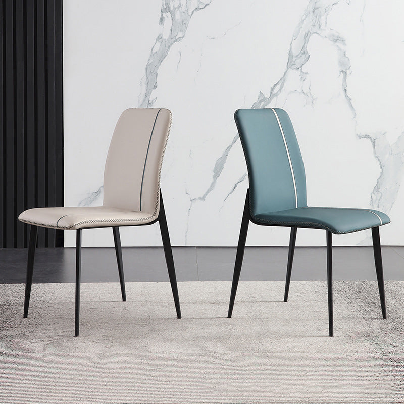 Dining Room Home Upholstered Chair Leather Parsons Armless Chair Clearhalo 'Dining Chairs' 'Dining Tables & Seating' 'dining_chair' 'furn' 'furn_dining_chair' 'Furniture' 'Kitchen & Dining Furniture' 6545118