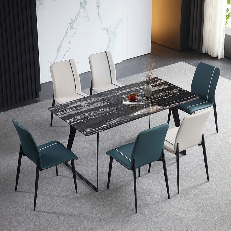 Dining Room Home Upholstered Chair Leather Parsons Armless Chair Clearhalo 'Dining Chairs' 'Dining Tables & Seating' 'dining_chair' 'furn' 'furn_dining_chair' 'Furniture' 'Kitchen & Dining Furniture' 6545122