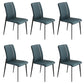Dining Room Home Upholstered Chair Leather Parsons Armless Chair Blackish Green 6 Piece Set Clearhalo 'Dining Chairs' 'Dining Tables & Seating' 'dining_chair' 'furn' 'furn_dining_chair' 'Furniture' 'Kitchen & Dining Furniture' 6545123