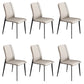 Dining Room Home Upholstered Chair Leather Parsons Armless Chair Off-White 6 Piece Set Clearhalo 'Dining Chairs' 'Dining Tables & Seating' 'dining_chair' 'furn' 'furn_dining_chair' 'Furniture' 'Kitchen & Dining Furniture' 6545130