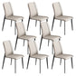 Dining Room Home Upholstered Chair Leather Parsons Armless Chair Off-White 8 Piece Set Clearhalo 'Dining Chairs' 'Dining Tables & Seating' 'dining_chair' 'furn' 'furn_dining_chair' 'Furniture' 'Kitchen & Dining Furniture' 6545132