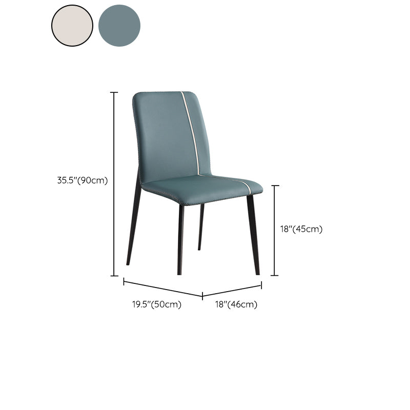 Dining Room Home Upholstered Chair Leather Parsons Armless Chair Clearhalo 'Dining Chairs' 'Dining Tables & Seating' 'dining_chair' 'furn' 'furn_dining_chair' 'Furniture' 'Kitchen & Dining Furniture' 6545137