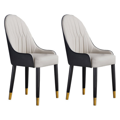 Dining Room Upholstered Chair Faux Leather Parsons Armless Chair