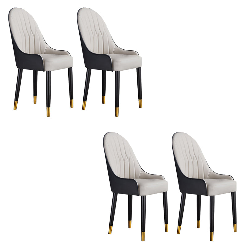 Dining Room Upholstered Chair Faux Leather Parsons Armless Chair