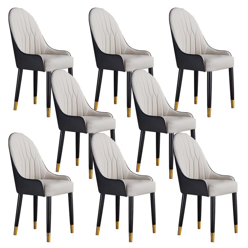 Dining Room Upholstered Chair Faux Leather Parsons Armless Chair