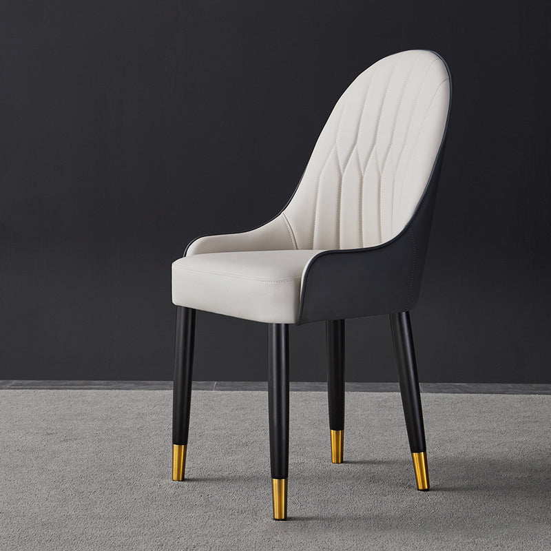 Dining Room Upholstered Chair Faux Leather Parsons Armless Chair