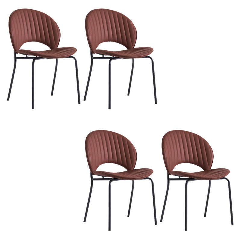 Contemporary Indoor Side Chair Open Back in Brown Dining Chair