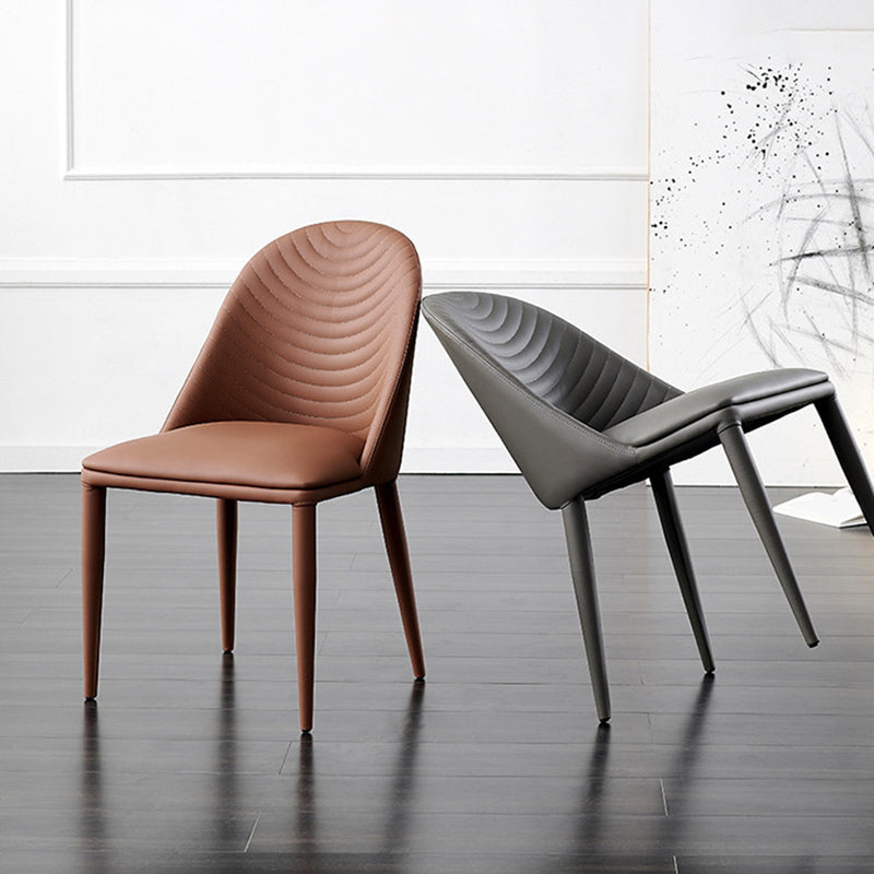 Dining Room Contemporary Dining Chair Upholstered Metal Legs Chair Clearhalo 'Dining Chairs' 'Dining Tables & Seating' 'dining_chair' 'furn' 'furn_dining_chair' 'Furniture' 'Kitchen & Dining Furniture' 6545244
