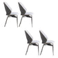 Open Back Dining Side Chair Modern Metal Base Indoor-Outdoor Chair