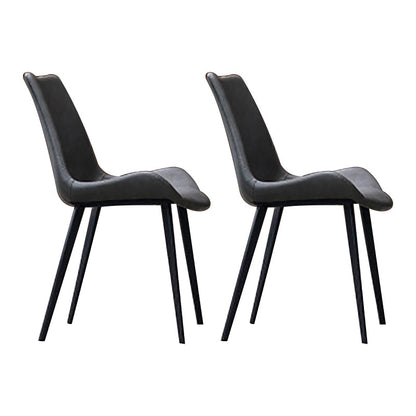 Home Dining Room Chair Armless Leather Chair with Upholstered