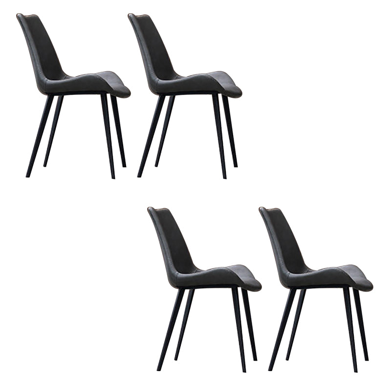 Home Dining Room Chair Armless Leather Chair with Upholstered