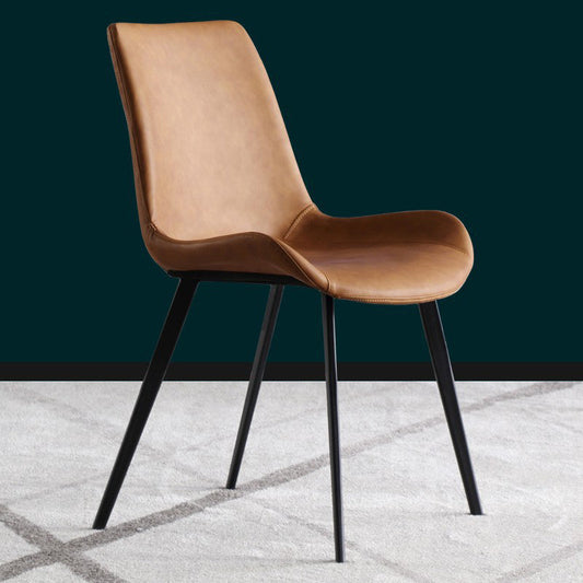 Silla de comedor en casa silla de cuero sin brazo con tapizado