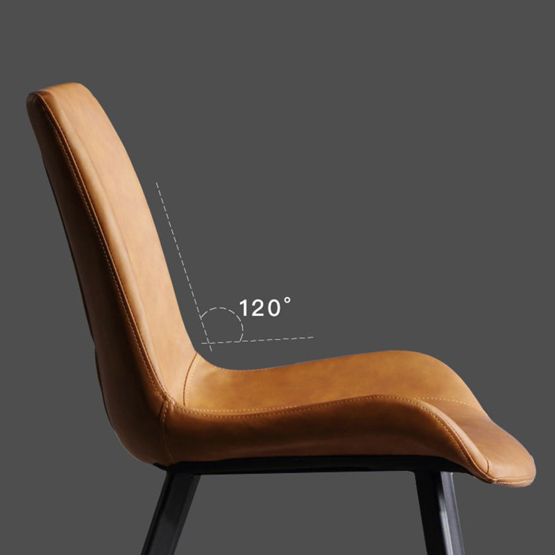 Home Dining Room Chair Armless Leather Chair with Upholstered