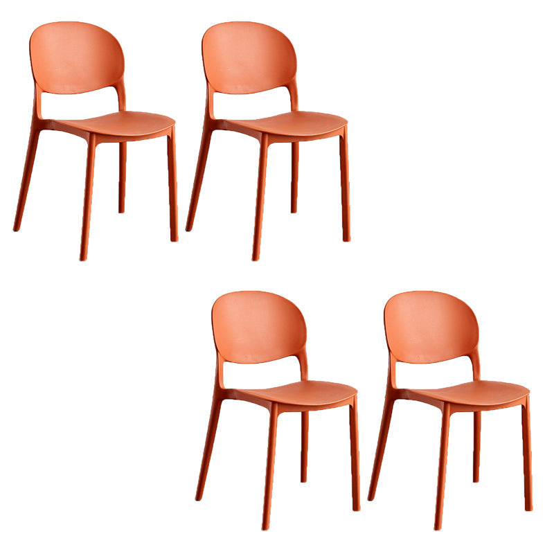 ホームキッチンダイニングアームレスチェアオープンバックサイドプラスチック椅子