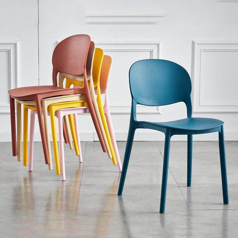 ホームキッチンダイニングアームレスチェアオープンバックサイドプラスチック椅子