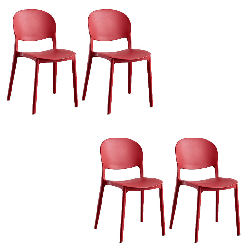 ホームキッチンダイニングアームレスチェアオープンバックサイドプラスチック椅子