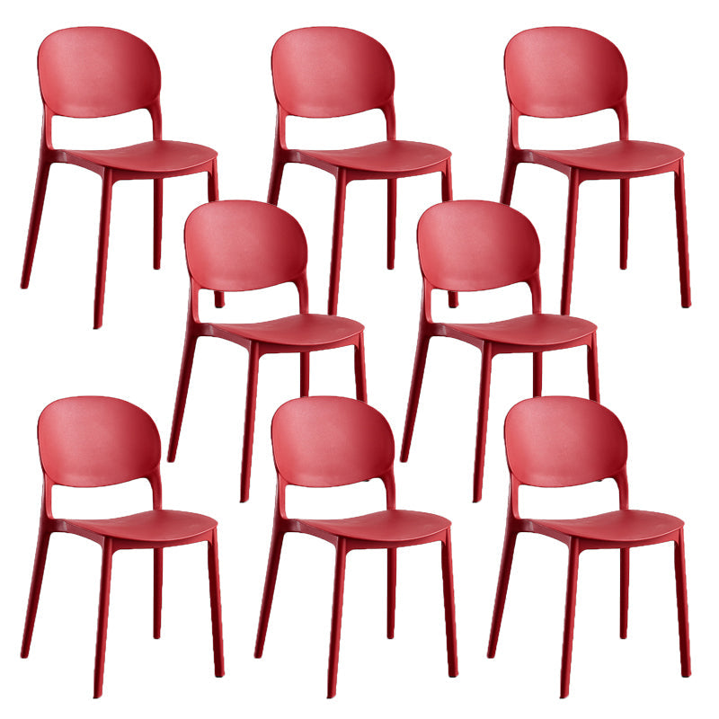 ホームキッチンダイニングアームレスチェアオープンバックサイドプラスチック椅子