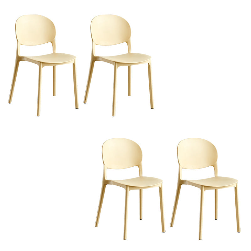 ホームキッチンダイニングアームレスチェアオープンバックサイドプラスチック椅子