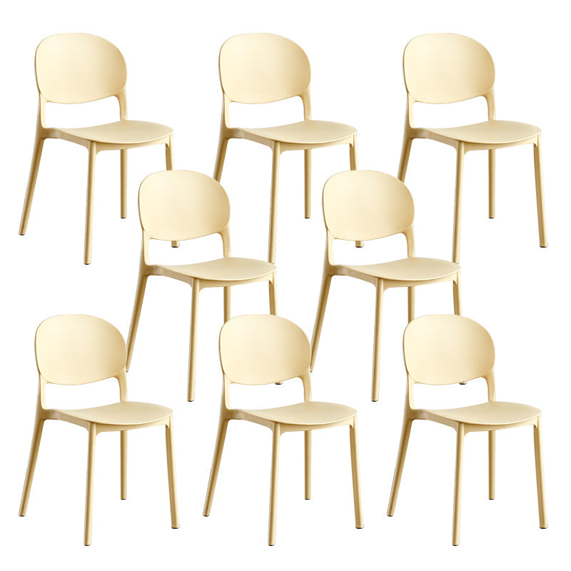 ホームキッチンダイニングアームレスチェアオープンバックサイドプラスチック椅子