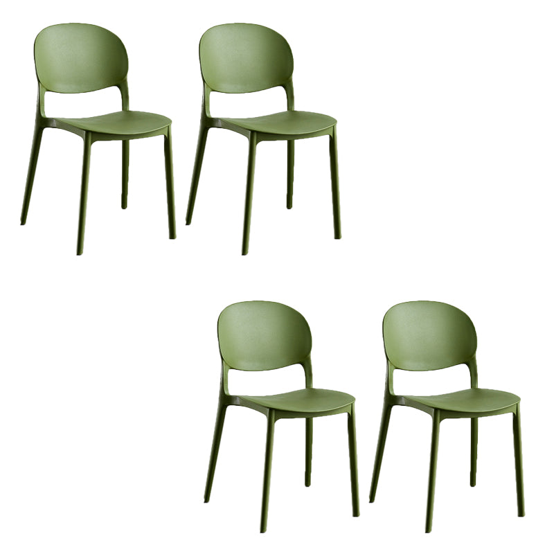 ホームキッチンダイニングアームレスチェアオープンバックサイドプラスチック椅子