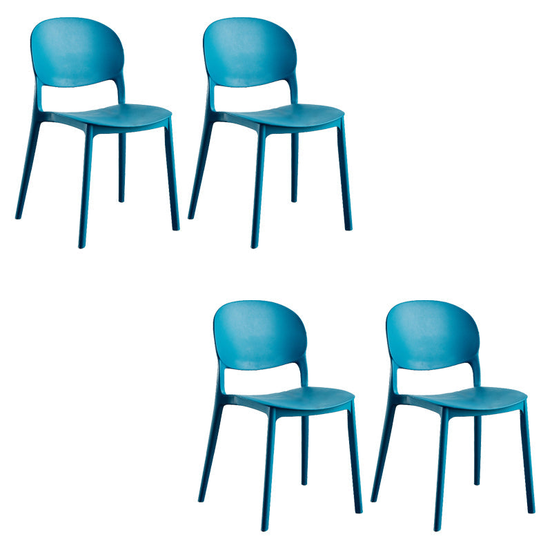 ホームキッチンダイニングアームレスチェアオープンバックサイドプラスチック椅子