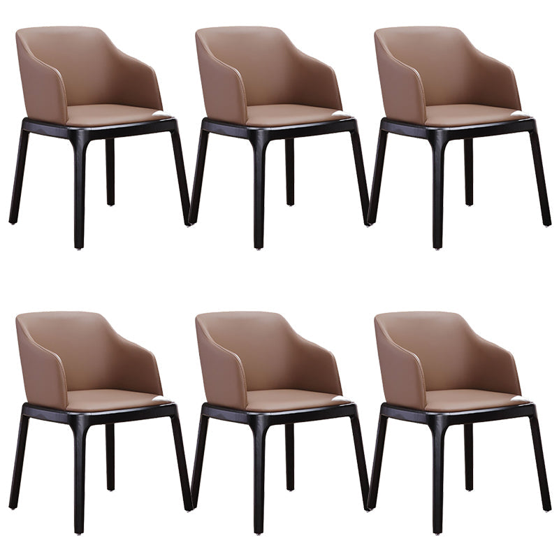 コンテンポラリーキッチンウッドダイニングチェアPUレザーサイドチェア