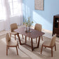 コンテンポラリーキッチンウッドダイニングチェアPUレザーサイドチェア