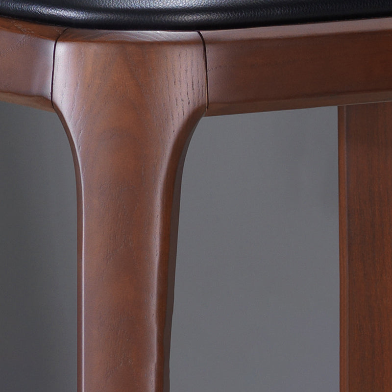 コンテンポラリーキッチンウッドダイニングチェアPUレザーサイドチェア