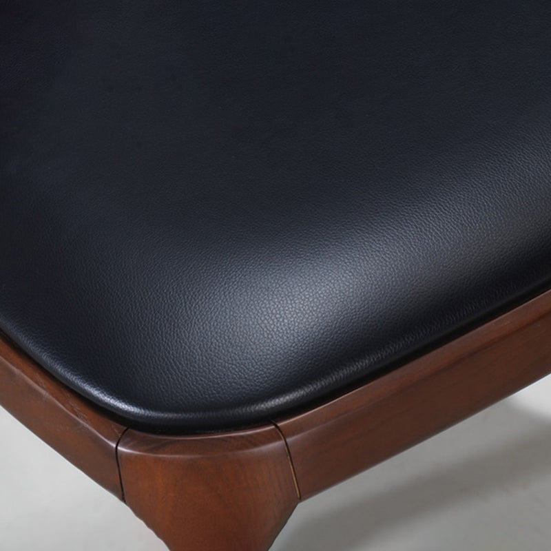 コンテンポラリーキッチンウッドダイニングチェアPUレザーサイドチェア