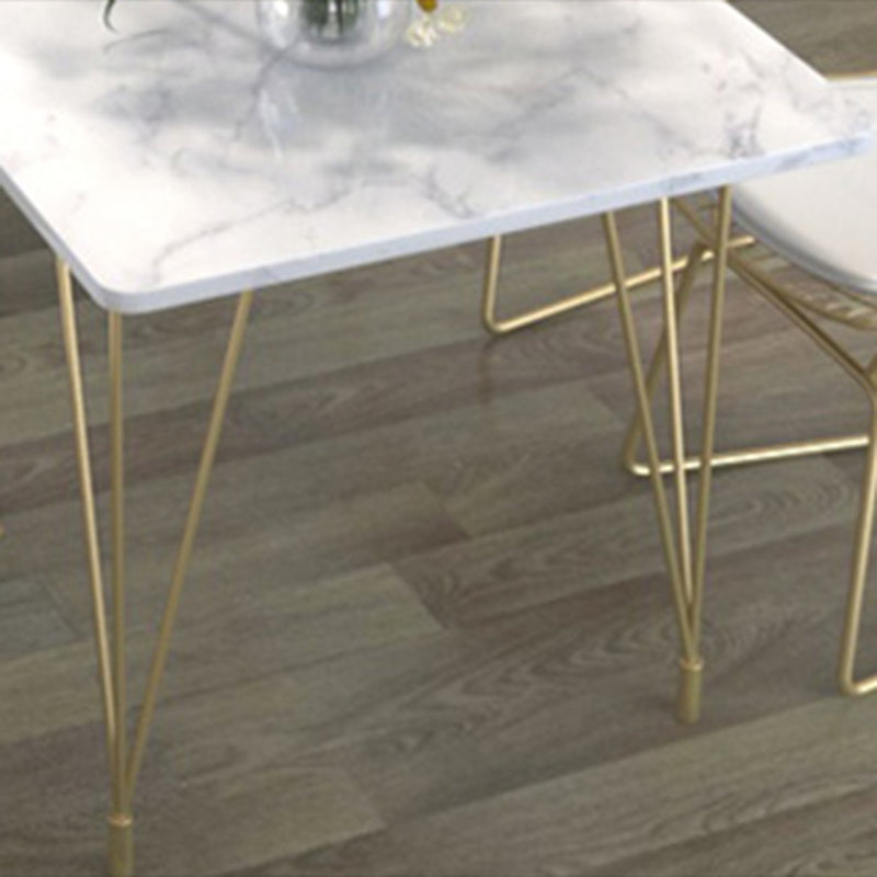 Modern 1/2/5/7 Pieces Dining Furniture Faux Marble Top Rectangle Dining Set for Home Clearhalo 'Dining Room Sets' 'Dining Tables & Seating' 'dining_room_set' 'furn' 'furn_dining_room_set' 'Furniture' 'Kitchen & Dining Furniture' 6545685