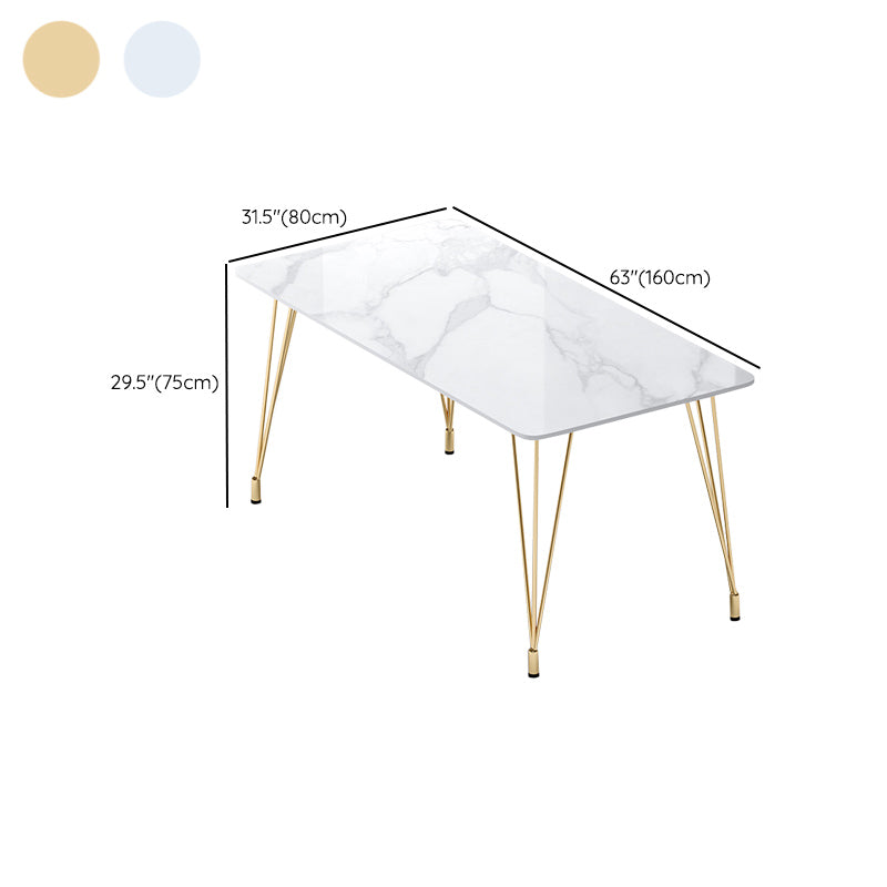Modern 1/2/5/7 Pieces Dining Furniture Faux Marble Top Rectangle Dining Set for Home Clearhalo 'Dining Room Sets' 'Dining Tables & Seating' 'dining_room_set' 'furn' 'furn_dining_room_set' 'Furniture' 'Kitchen & Dining Furniture' 6545691