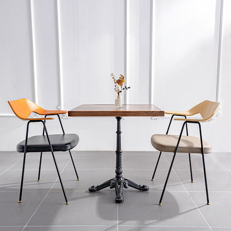 Silla de brazo tapizado industrial silla de comedor de metal