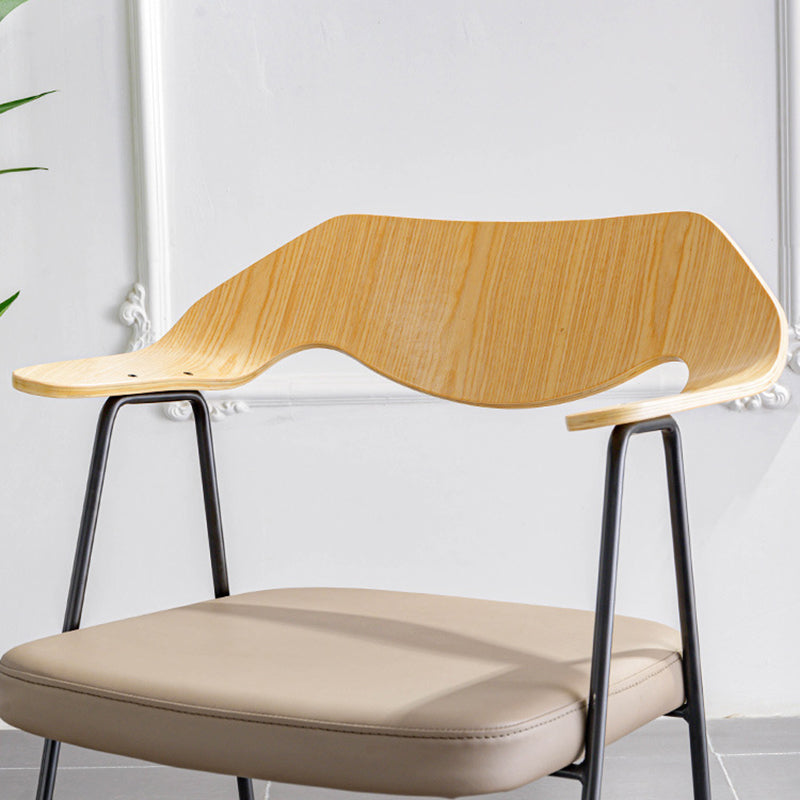 Silla de brazo tapizado industrial silla de comedor de metal