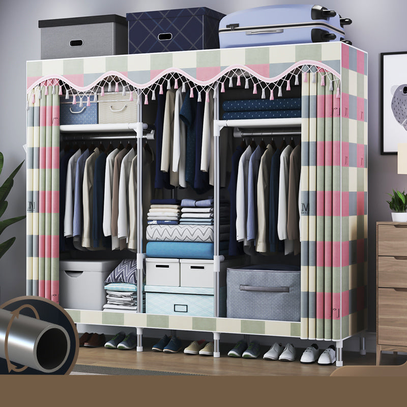 Asta di stoffa del guardaroba in metallo in stile contemporaneo compreso l'armadio del guardaroba con gambe