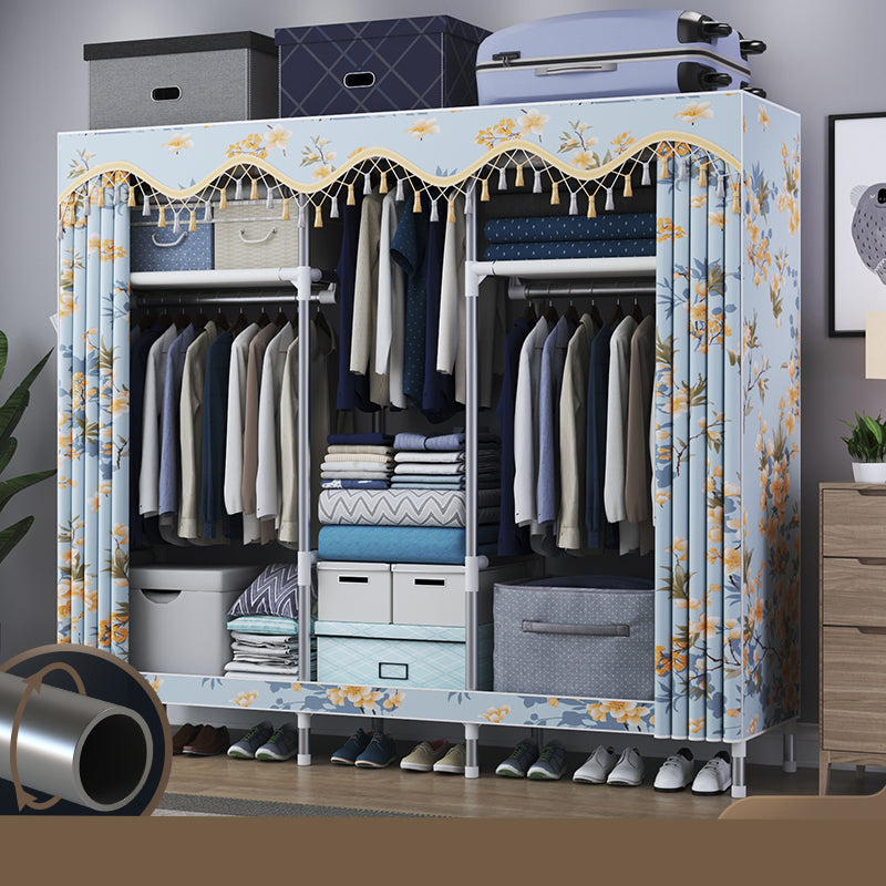 Asta di stoffa del guardaroba in metallo in stile contemporaneo compreso l'armadio del guardaroba con gambe