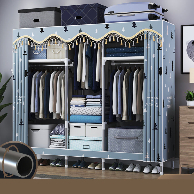 Asta di stoffa del guardaroba in metallo in stile contemporaneo compreso l'armadio del guardaroba con gambe