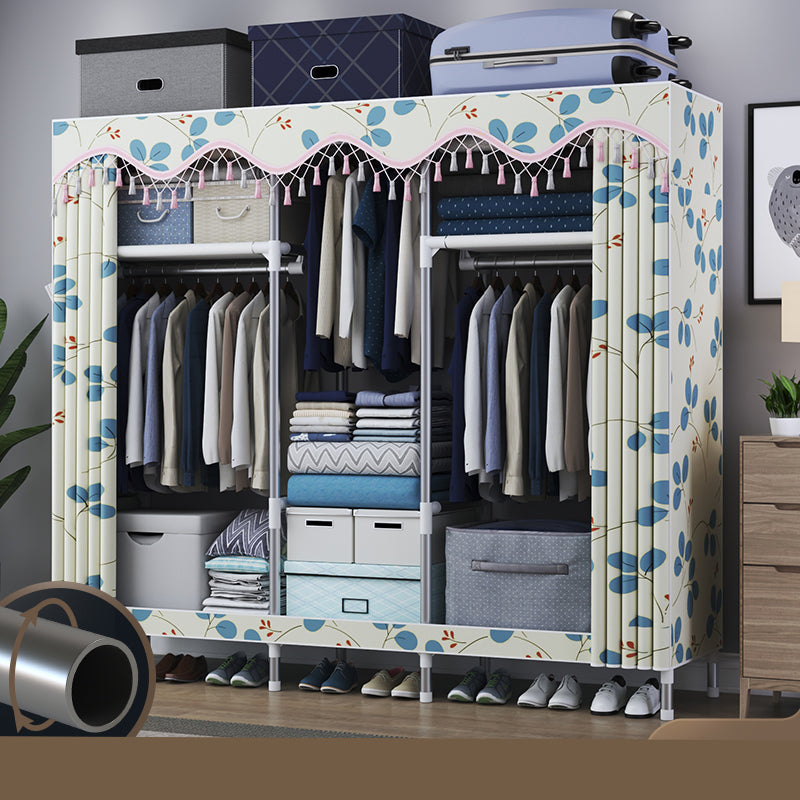 Asta di stoffa del guardaroba in metallo in stile contemporaneo compreso l'armadio del guardaroba con gambe