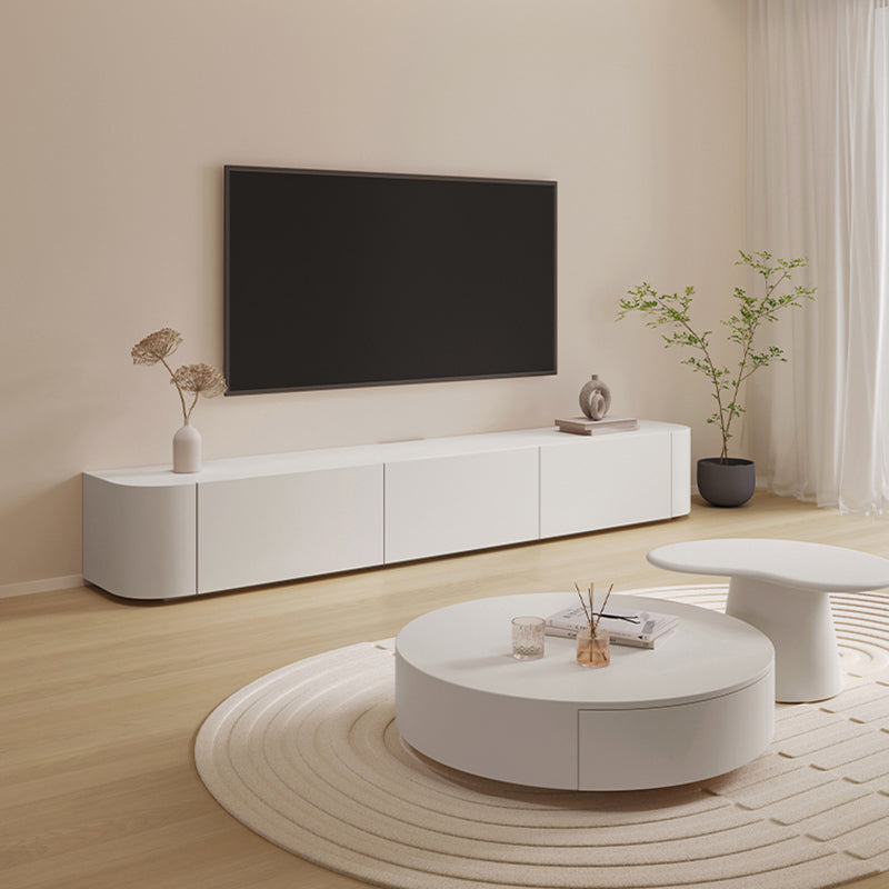 16" W Modern TV Media Console Enclosed Storage TV Stand Console with Drawers Clearhalo 'furn' 'furn_tv_stands_entertainment_centers' 'Furniture' 'Living Room Furniture' 'TV Stands & Entertainment Centers' 'TV Stands & Media Storage Furniture' 'tv_stands_entertainment_centers' 6545797