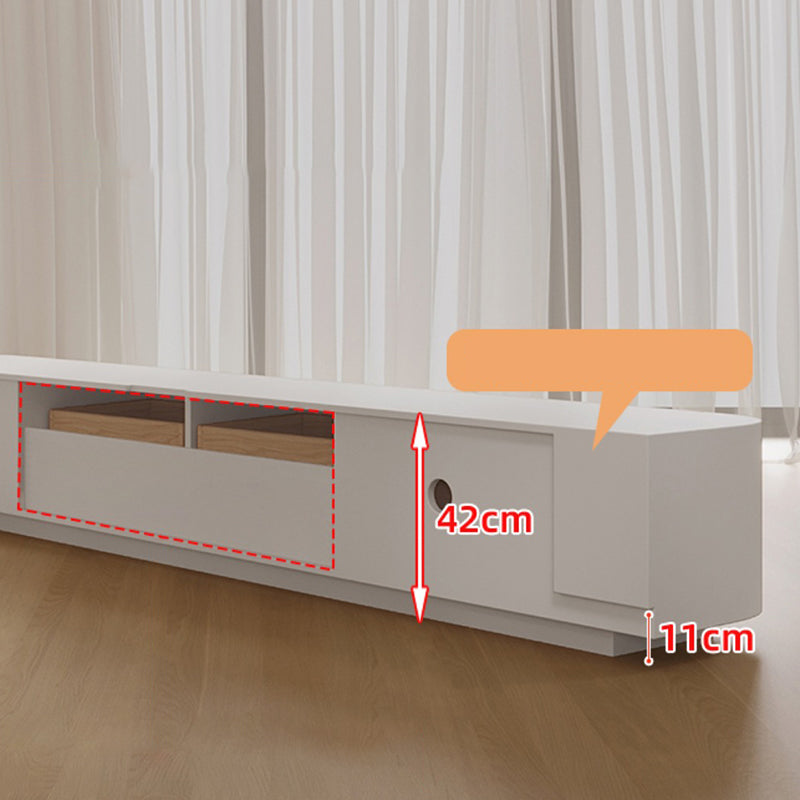 16" W Modern TV Media Console Enclosed Storage TV Stand Console with Drawers Clearhalo 'furn' 'furn_tv_stands_entertainment_centers' 'Furniture' 'Living Room Furniture' 'TV Stands & Entertainment Centers' 'TV Stands & Media Storage Furniture' 'tv_stands_entertainment_centers' 6545803