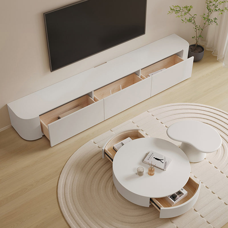 16" W Modern TV Media Console Enclosed Storage TV Stand Console with Drawers Clearhalo 'furn' 'furn_tv_stands_entertainment_centers' 'Furniture' 'Living Room Furniture' 'TV Stands & Entertainment Centers' 'TV Stands & Media Storage Furniture' 'tv_stands_entertainment_centers' 6545809