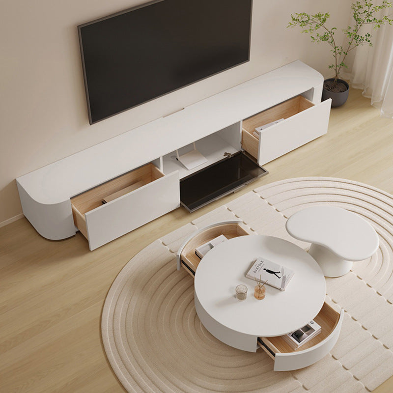 16" W Modern TV Media Console Enclosed Storage TV Stand Console with Drawers Clearhalo 'furn' 'furn_tv_stands_entertainment_centers' 'Furniture' 'Living Room Furniture' 'TV Stands & Entertainment Centers' 'TV Stands & Media Storage Furniture' 'tv_stands_entertainment_centers' 6545810