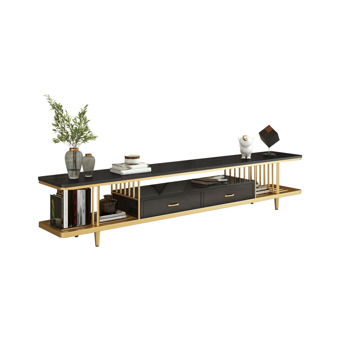 Eigentijdse tv-mediastandaard Stenen tv-console voor woonkamer