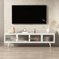Modern Metal TV Media Stand Enclosed Storage TV Console with Doors for Living Room White Clearhalo 'furn' 'furn_tv_stands_entertainment_centers' 'Furniture' 'Living Room Furniture' 'TV Stands & Entertainment Centers' 'TV Stands & Media Storage Furniture' 'tv_stands_entertainment_centers' 6545883