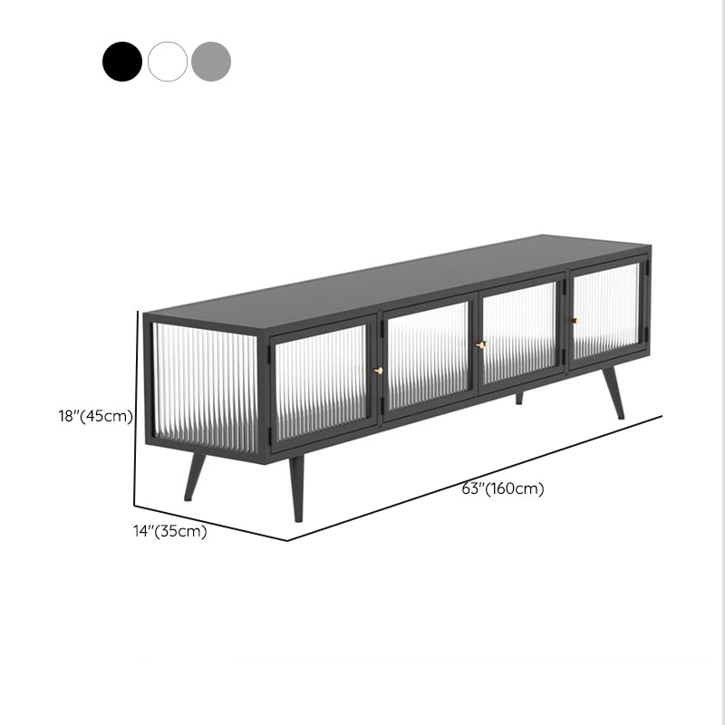 Modern Metal TV Media Stand Enclosed Storage TV Console with Doors for Living Room Clearhalo 'furn' 'furn_tv_stands_entertainment_centers' 'Furniture' 'Living Room Furniture' 'TV Stands & Entertainment Centers' 'TV Stands & Media Storage Furniture' 'tv_stands_entertainment_centers' 6545890