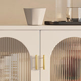 Contemporary Media Console Metal Stand Console with Shelves for Living Room